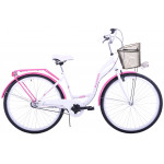 Mestský bicykel 28" Kozbike K19 3 prevodový Bielo-ružový